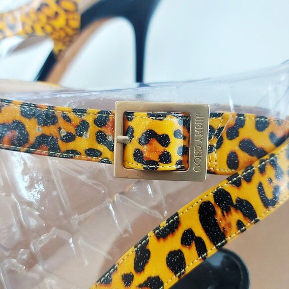 Jimmy Choo Patent Leather Leopard Print Shoes - Size 38 (US 7.5) - Picture 3 of 7